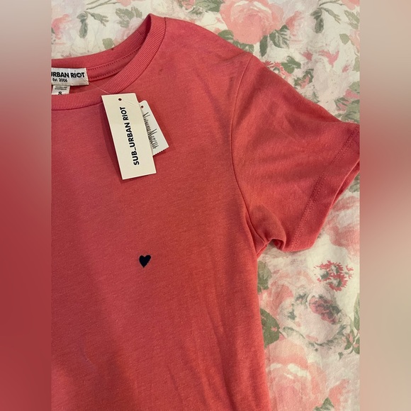 NWT Sub_Urban Riot Pink Shirt with Heart size Small - Picture 4 of 6